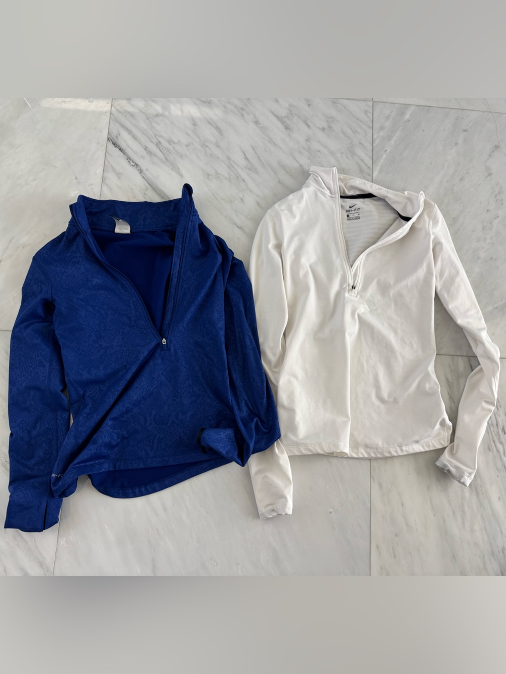Nike Half Zip Jackets - Blue and White